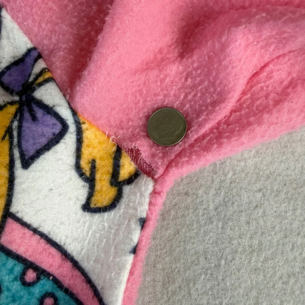 Vintage 1996 Nickelodeon Rugrats Fleece Zip Up Sleeper Pajamas Kid's Size 6 Pink